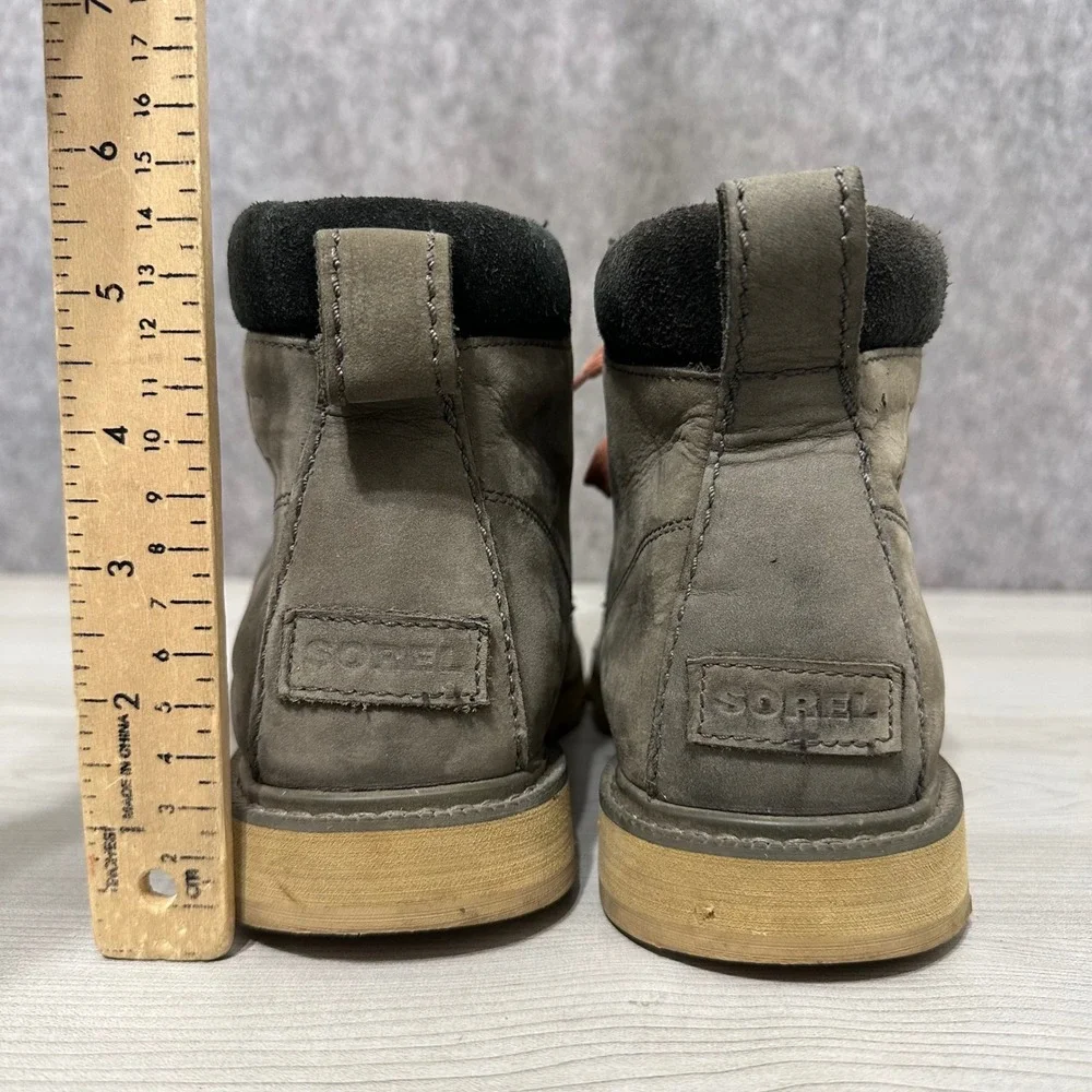 Sorel Madson II Moc Toe Boot Mens 7.5 Coal Grey Waterproof Leather Casual
